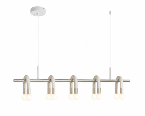 Minimalistyczna Lampa Wisząca Nad Stół 100cm Arch Mleczne Kule Japandi