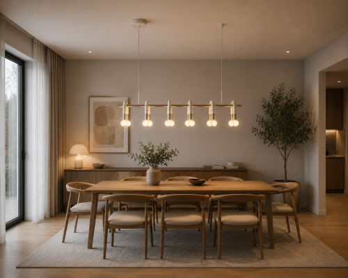 Minimalistyczna Lampa Wisząca Nad Stół 100cm Arch Mleczne Kule Japandi