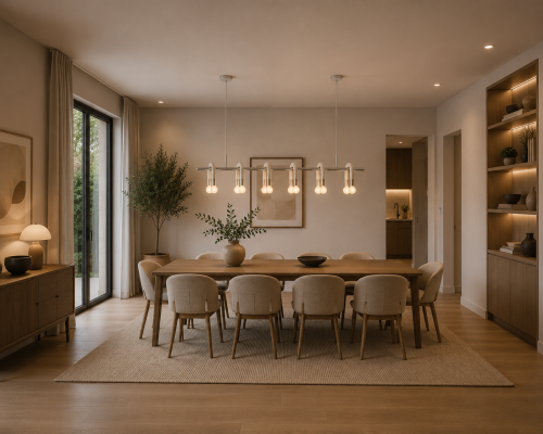 Minimalistyczna Lampa Wisząca Nad Stół 120cm Arch Mleczne Kule Japandi
