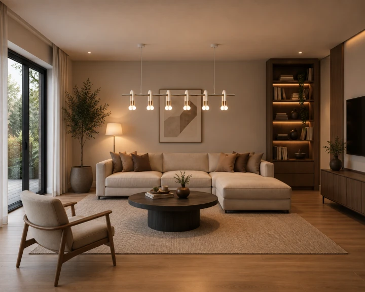Minimalistyczna Lampa Wisząca Nad Stół 120cm Arch Mleczne Kule Japandi