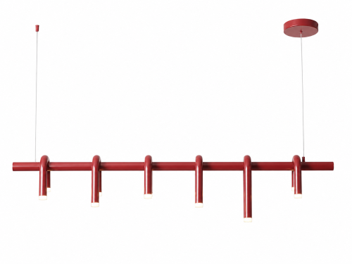 Nowoczesna Lampa Wisząca Liniowa 150cm Red Terracotta Łuki do Jadalni LED