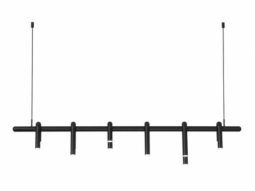 Nowoczesna Lampa Wisząca Liniowa 150cm Czarne Black Łuki do Jadalni LED