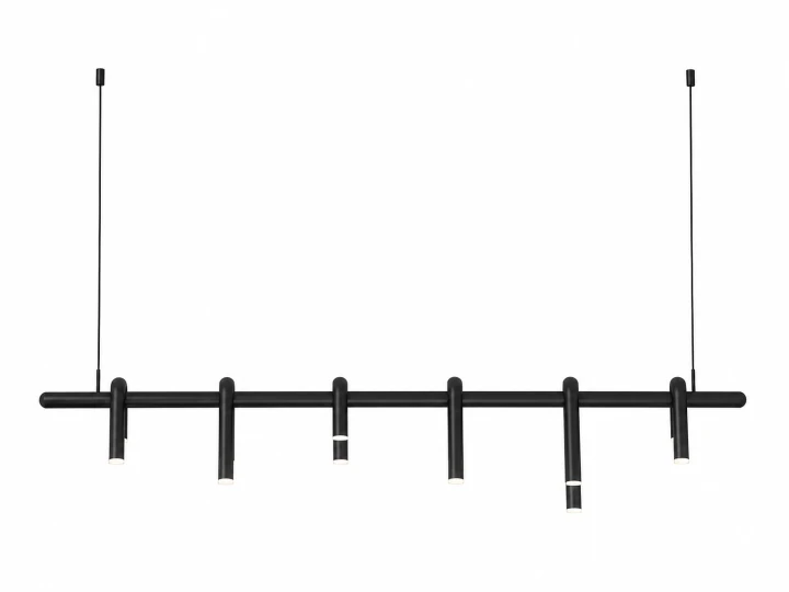 Nowoczesna Lampa Wisząca Liniowa 150cm Czarne Black Łuki do Jadalni LED