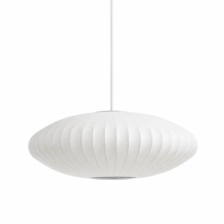 Lampa Wisząca Japandi Kula Dysk Biała Papierowa Bubble Lamp do Sypialni