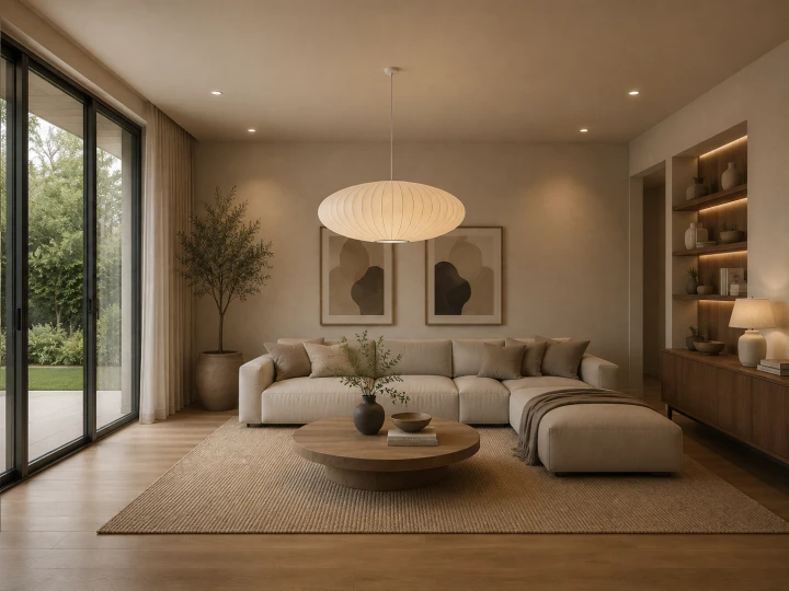 Lampa Wisząca Japandi Kula Dysk Biała Papierowa Bubble Lamp do Sypialni