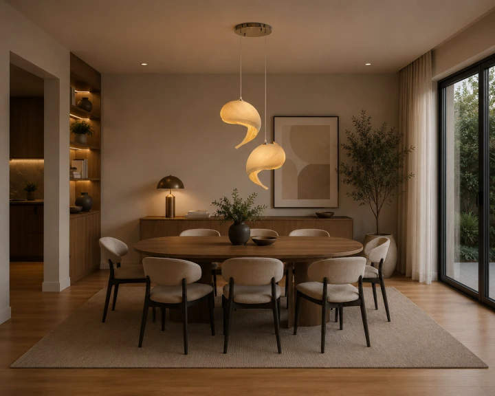 Nowoczesna Lampa Wisząca Podwójna Muszla Kaskadowa Scandi Wabi-Sabi