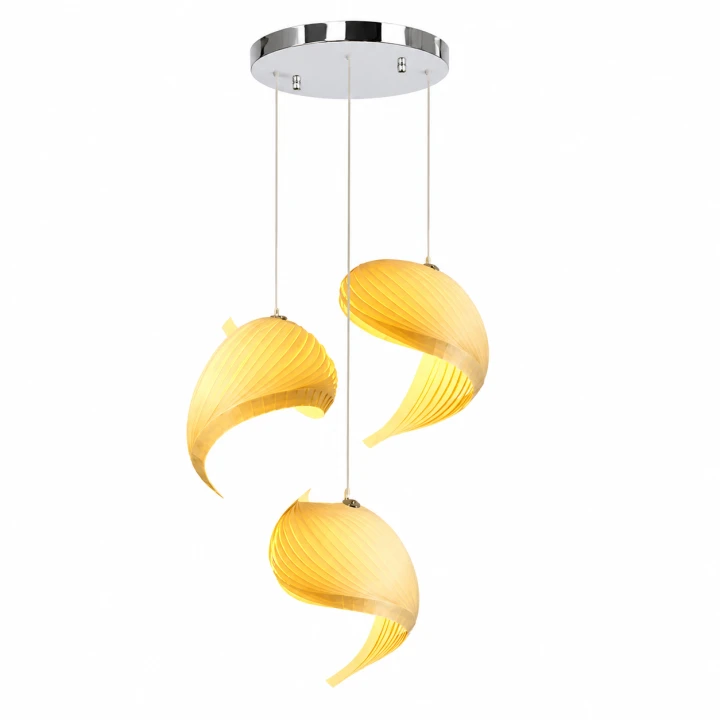 Nowoczesna Lampa Wisząca Potrójna Muszla Kaskadowa Scandi Wabi-Sabi
