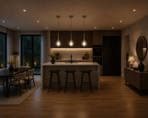 Designerska Lampa Wisząca Srebrna Szklana Kula 25cm Regulowana LED