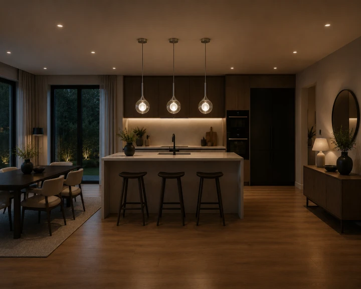 Designerska Lampa Wisząca Srebrna Szklana Kula 25cm Regulowana LED