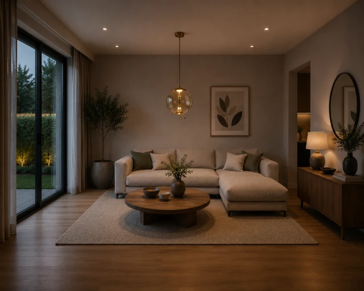 Nowoczesna Lampa Wisząca Kula Szklana Przezroczyste Szkło Miedziana do Salonu