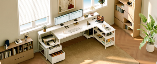 Biurko Biuro ColesHome Szuflady Szafka porty USB 190cm