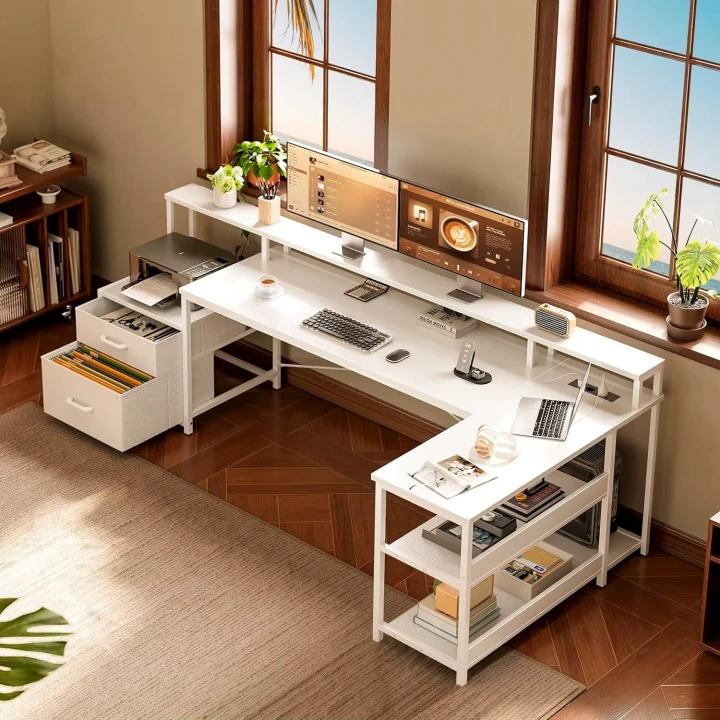 Biurko Biuro ColesHome Szuflady Szafka porty USB 190cm