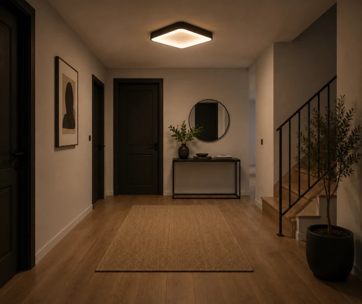 Plafon LED Sufitowy Czarny Kwadratowy Ryflowany 50cm 72W Modern + Pilot