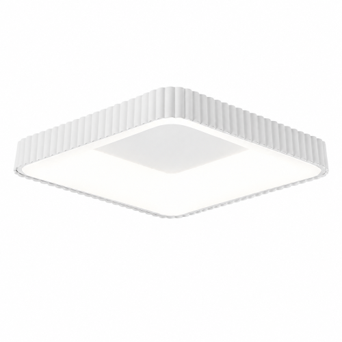 Plafon LED Sufitowy Biały Kwadratowy Ryflowany 50cm 72W Modern + Pilot