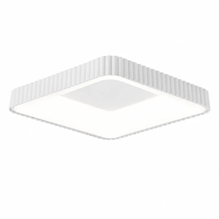 Plafon LED Sufitowy Biały Kwadratowy Ryflowany 50cm 72W Modern + Pilot
