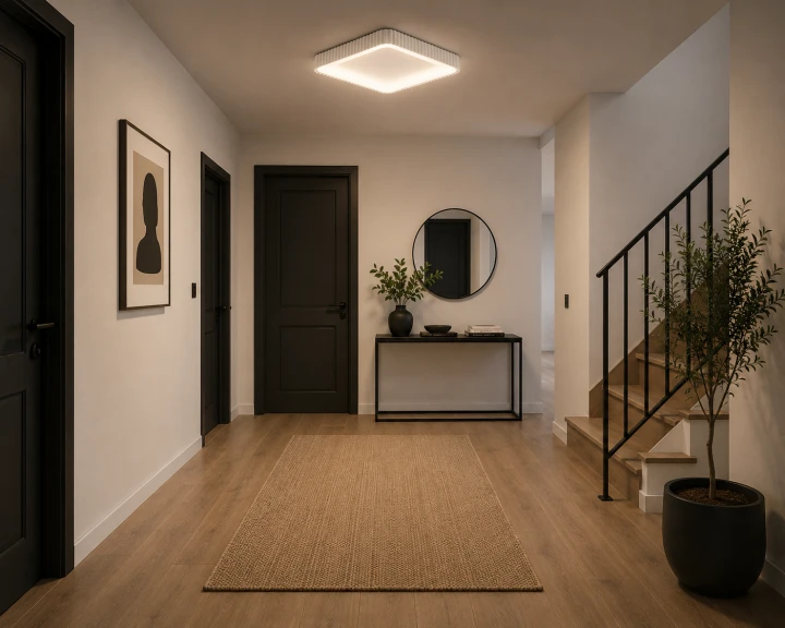 Plafon LED Sufitowy Biały Kwadratowy Ryflowany 50cm 72W Modern + Pilot