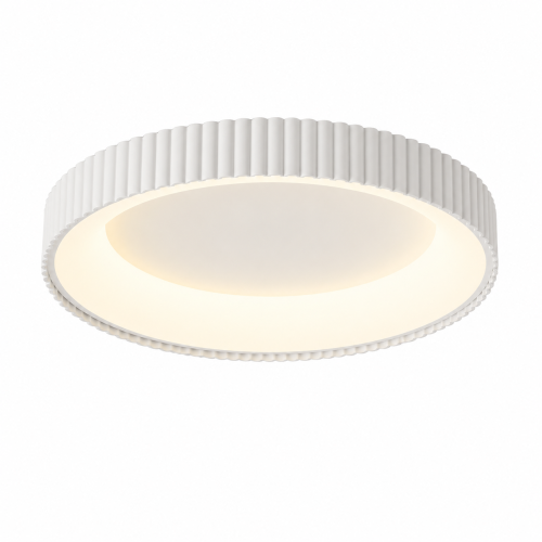 Plafon LED Sufitowy Biały Okrągły Ryflowany 50cm 68W Modern + Pilot