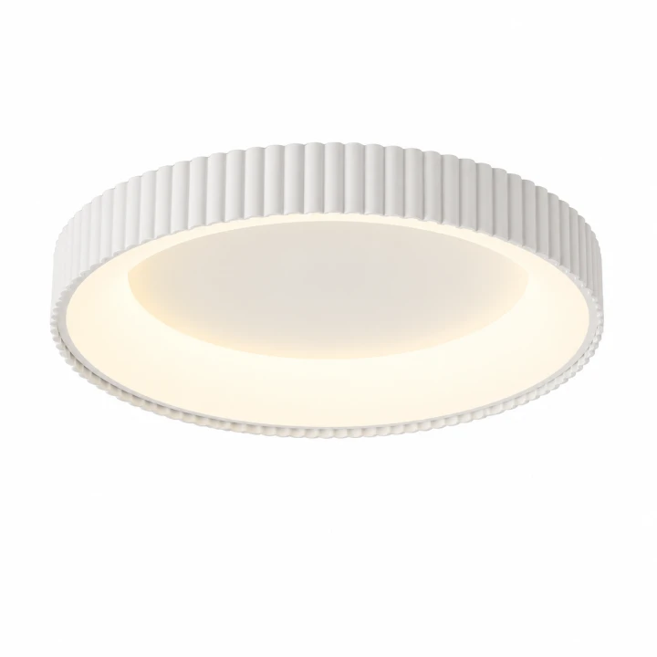 Plafon LED Sufitowy Biały Okrągły Ryflowany 50cm 68W Modern + Pilot