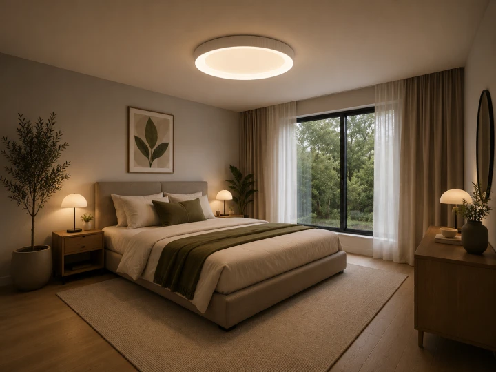 Plafon LED Sufitowy Biały Okrągły Ryflowany 50cm 68W Modern + Pilot