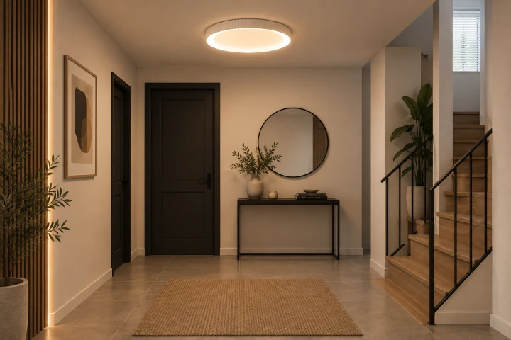 Plafon LED Sufitowy Biały Okrągły Ryflowany 50cm 68W Modern + Pilot