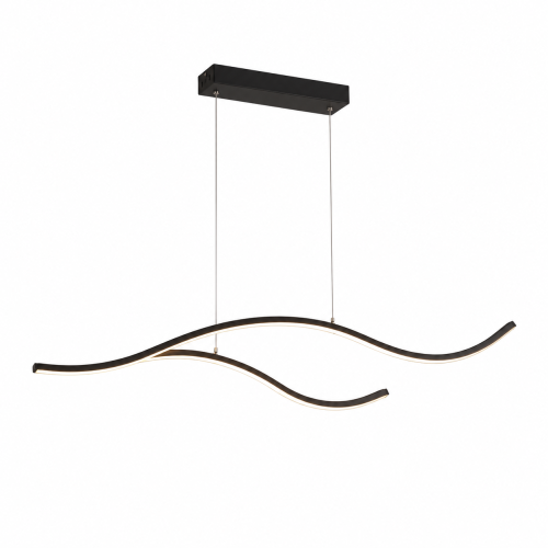 Czarna Lampa Wisząca LED Liniowa Nad Stół Wyspę Podwójna Fala 100 cm 30W