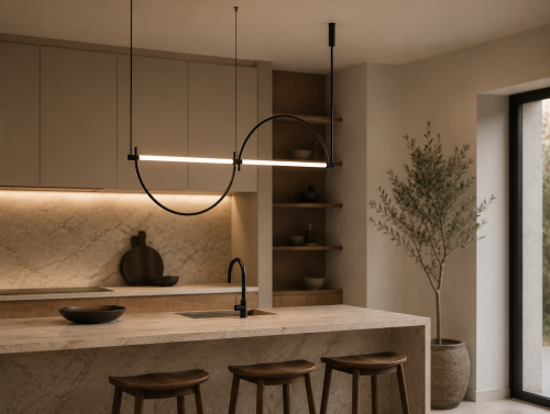 Lampa wisząca LED Wave z pilotem nad stół lub wyspę czarna