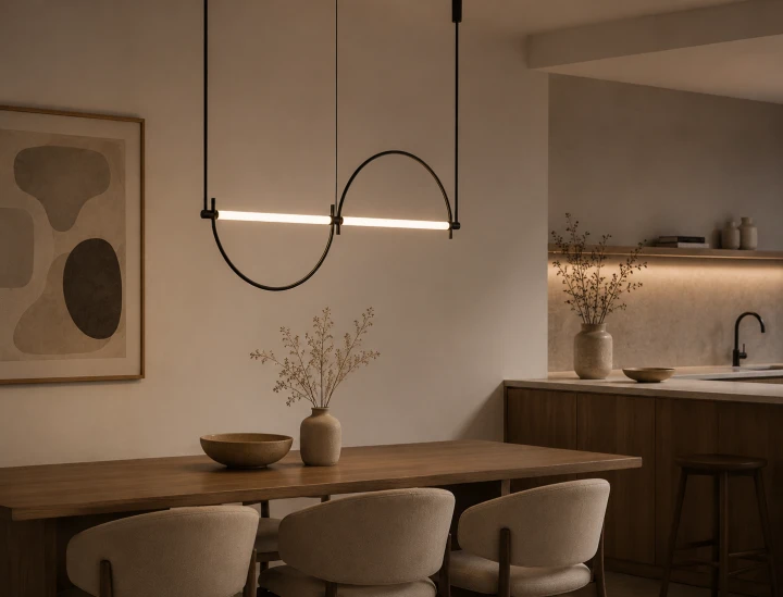 Lampa wisząca LED Wave z pilotem nad stół lub wyspę czarna