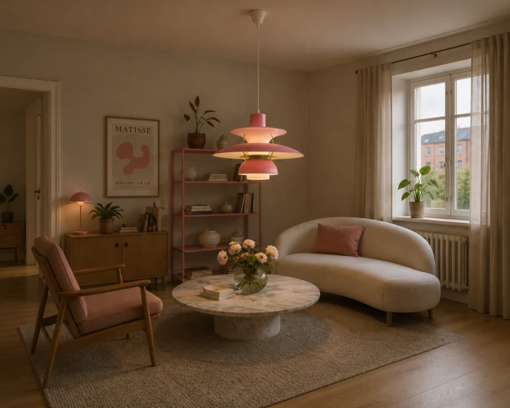 Lampa Wisząca PH Żyrandol Skandynawski Talerze Nordic Pink