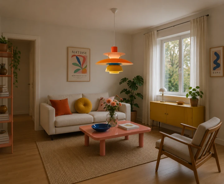Lampa Wisząca PH Żyrandol Skandynawski Talerze Nordic Orange