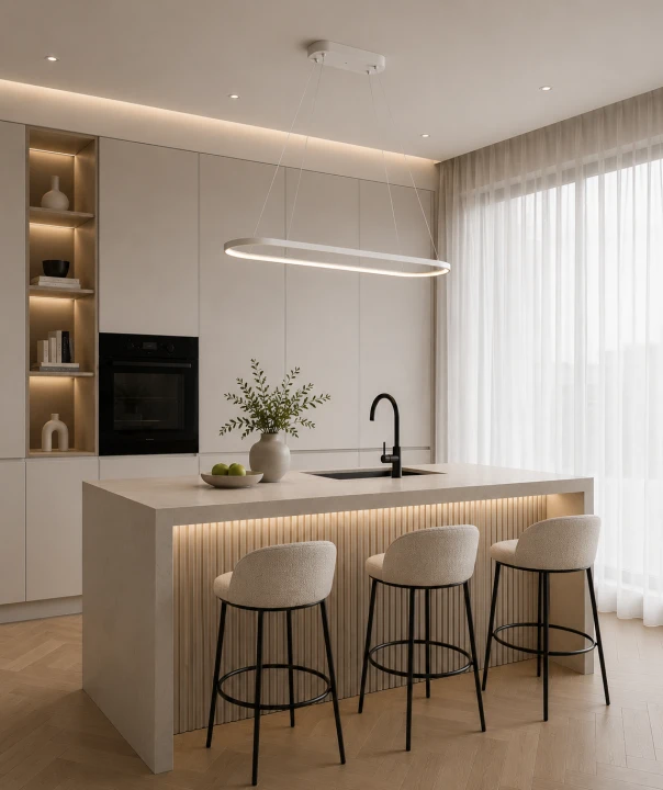 Lampa Wisząca LED Oval Line Slim Owalna Elipsa Nad Stół i Wyspę