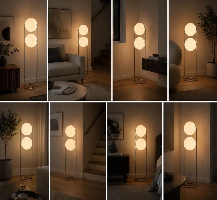 Lampa podłogowa LED Gerrault Delord Saturn Duo 120 cm