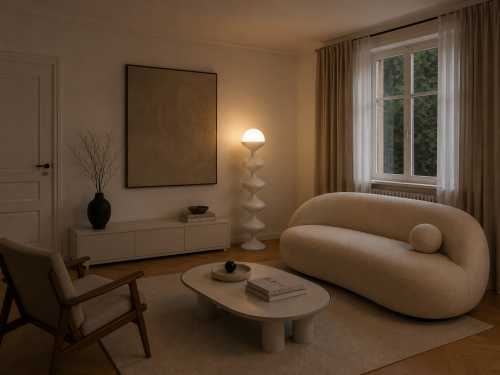 Lampa podłogowa Perla Bianca 120 cm biała