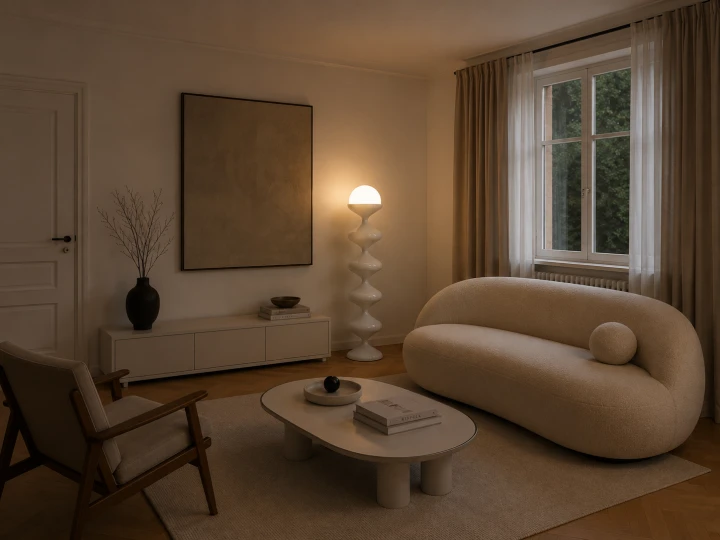Lampa podłogowa Perla Bianca 120 cm biała