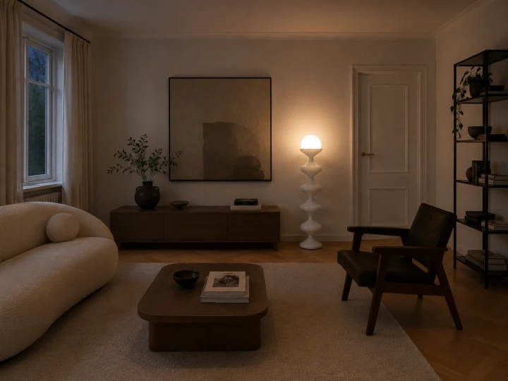 Lampa podłogowa Perla Bianca 120 cm biała