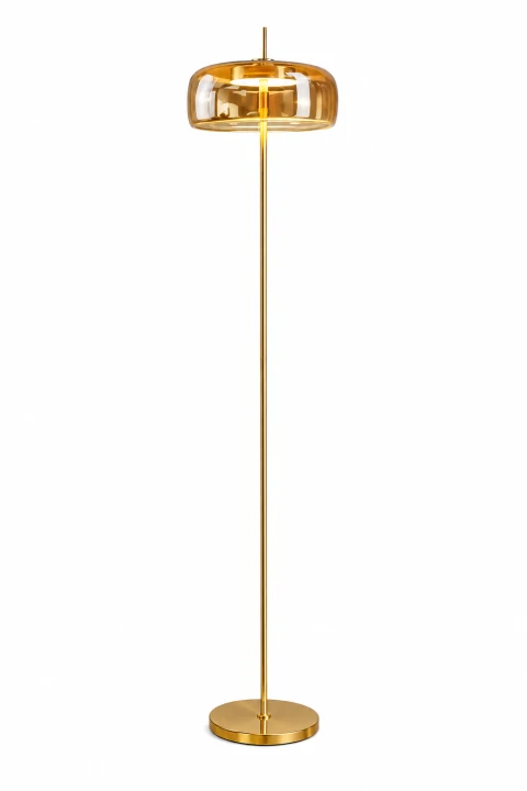 Lampa Podłogowa AMBER GLOW Gold Designerska Lampa Stojąca Premium 167 cm