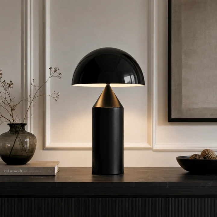 Lampa stołowa Aurelia Black Modern Glamour Czarna