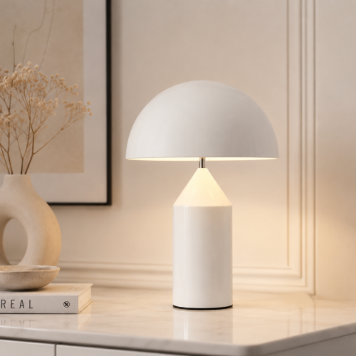 Lampa stołowa Aurelia White Modern Glamour Biała