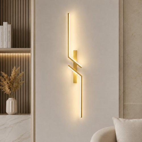Kinkiet ścienny Lampa LED Linea Noir złoty