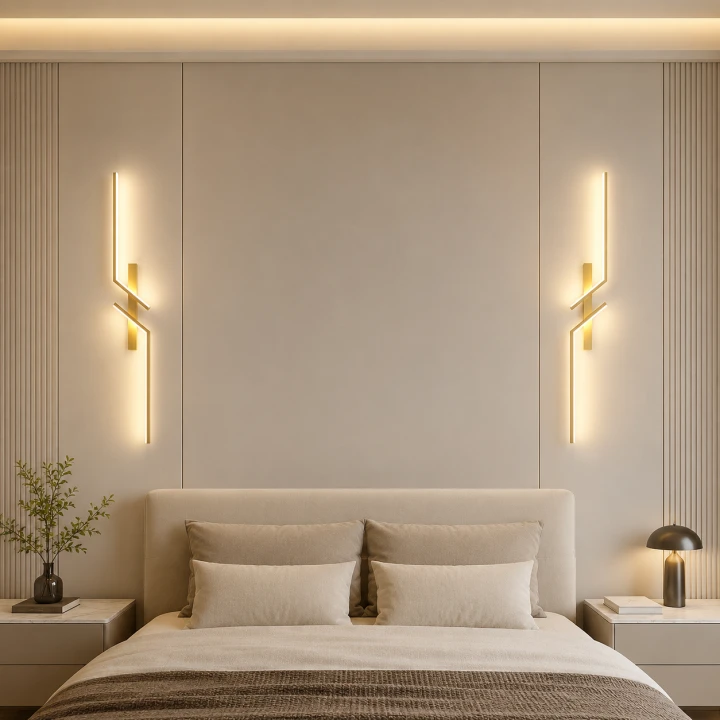 Zestaw kinkietów ściennych Lampa LED Linea Noir złoty