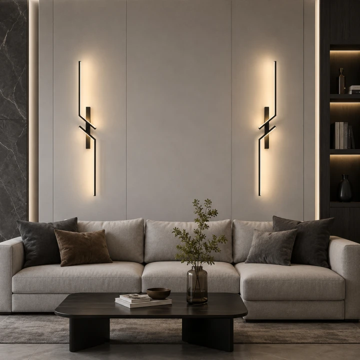Zestaw kinkietów ściennych Lampa LED Linea Noir czarny