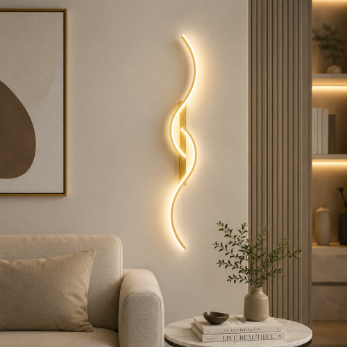 Kinkiet ścienny oświetlenie LED Luxora Wave złoty
