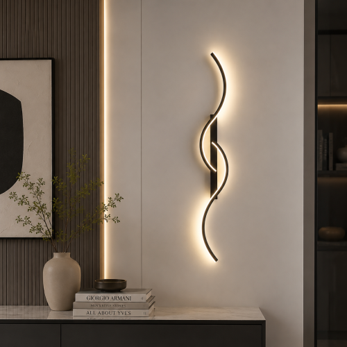 Kinkiet ścienny oświetlenie LED Luxora Wave czarny